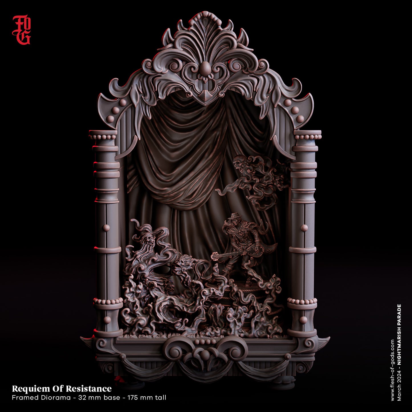 Requim of Resistance Diorama by Flesh of Gods | Tabletop RPG Miniature Figures