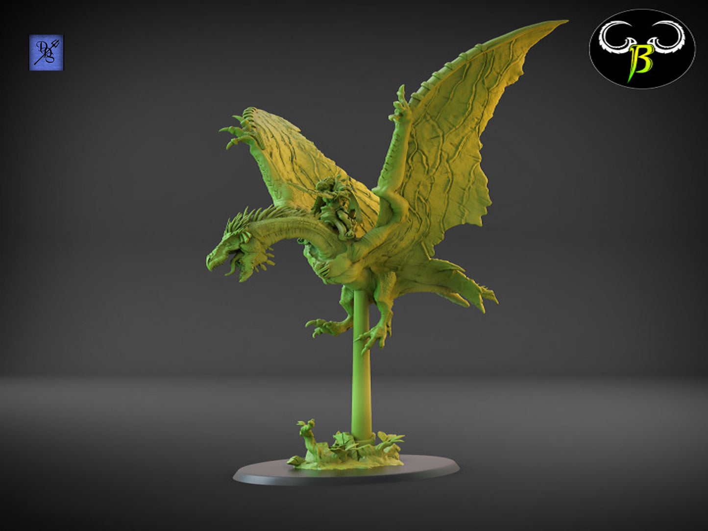 TyranoPterix Rider by Clay Beast Creations | Tabletop RPG Miniature Figures