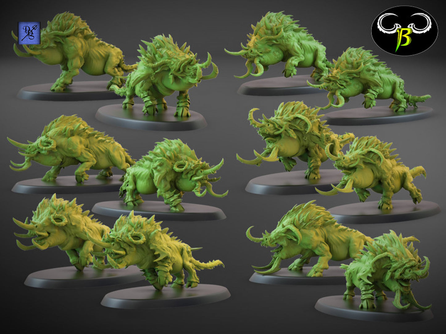 Savage Warboars by Clay Beast Creation | Tabletop RPG Miniature Figures