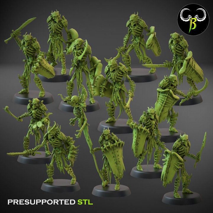 BoneGuard Shield Squad by Clay Beast Creations | Tabletop RPG Miniature Figures
