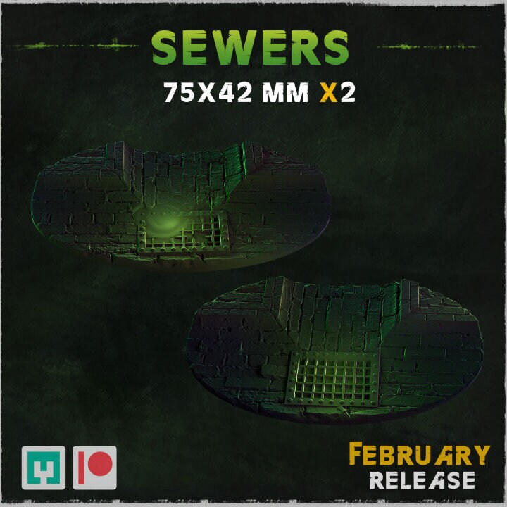 Sewers | Miniature Bases | Zabavka Workshop | Tabletop RPG Miniature Figures
