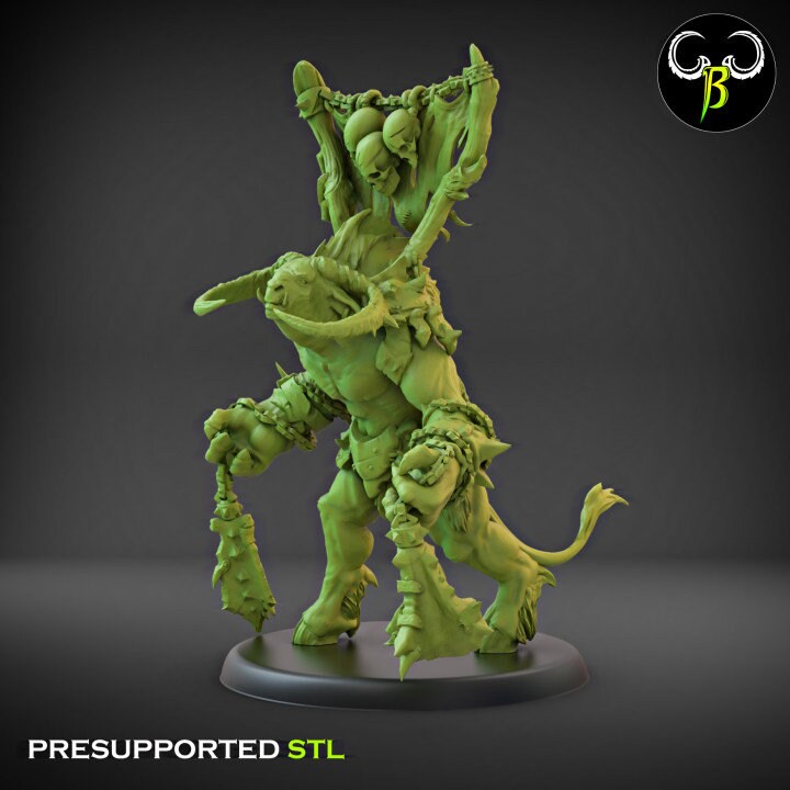 Horned Brutes Shield by Clay Beast Creations | Tabletop RPG Miniature Figures