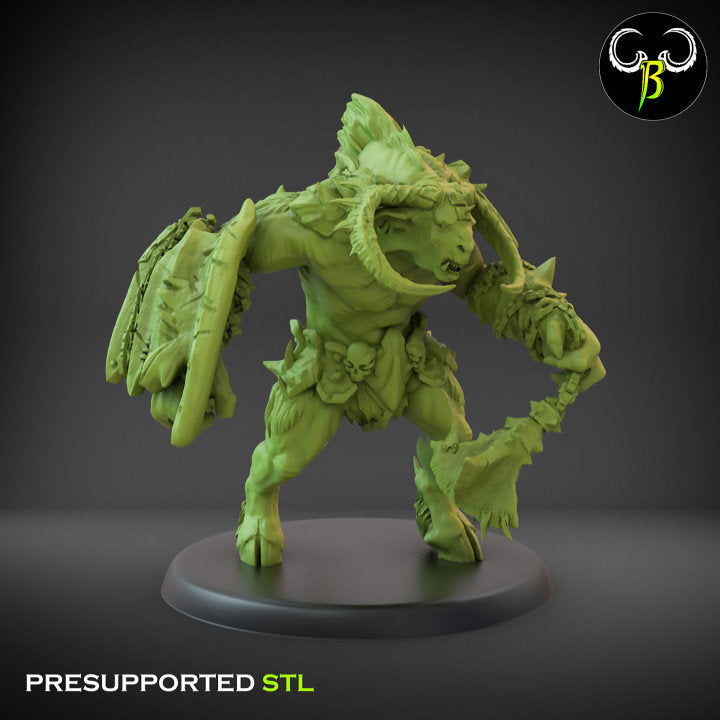 Horned Brutes Shield by Clay Beast Creations | Tabletop RPG Miniature Figures