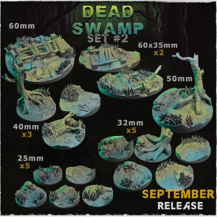 Dead Swamp | Miniature Bases | Zabavka Workshop | Tabletop RPG Miniature Figures