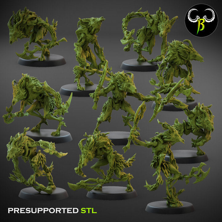 Ferocious Spirit Axe Squad by Clay Beast Creations | Tabletop RPG Miniature Figures