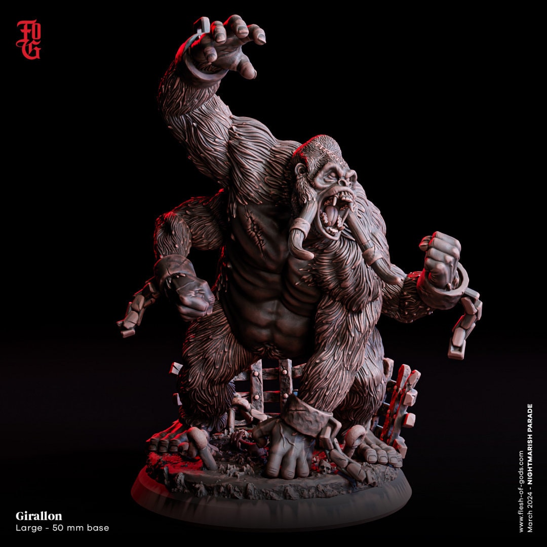 Girallon by Flesh of Gods | High Quality  3D Print | Tabletop RPG Miniature Figures