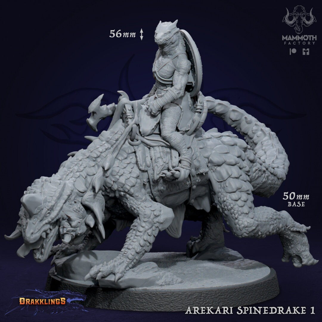 Arekari Spinedrakes by Mammoth Factory | Tabletop RPG Miniature Figures