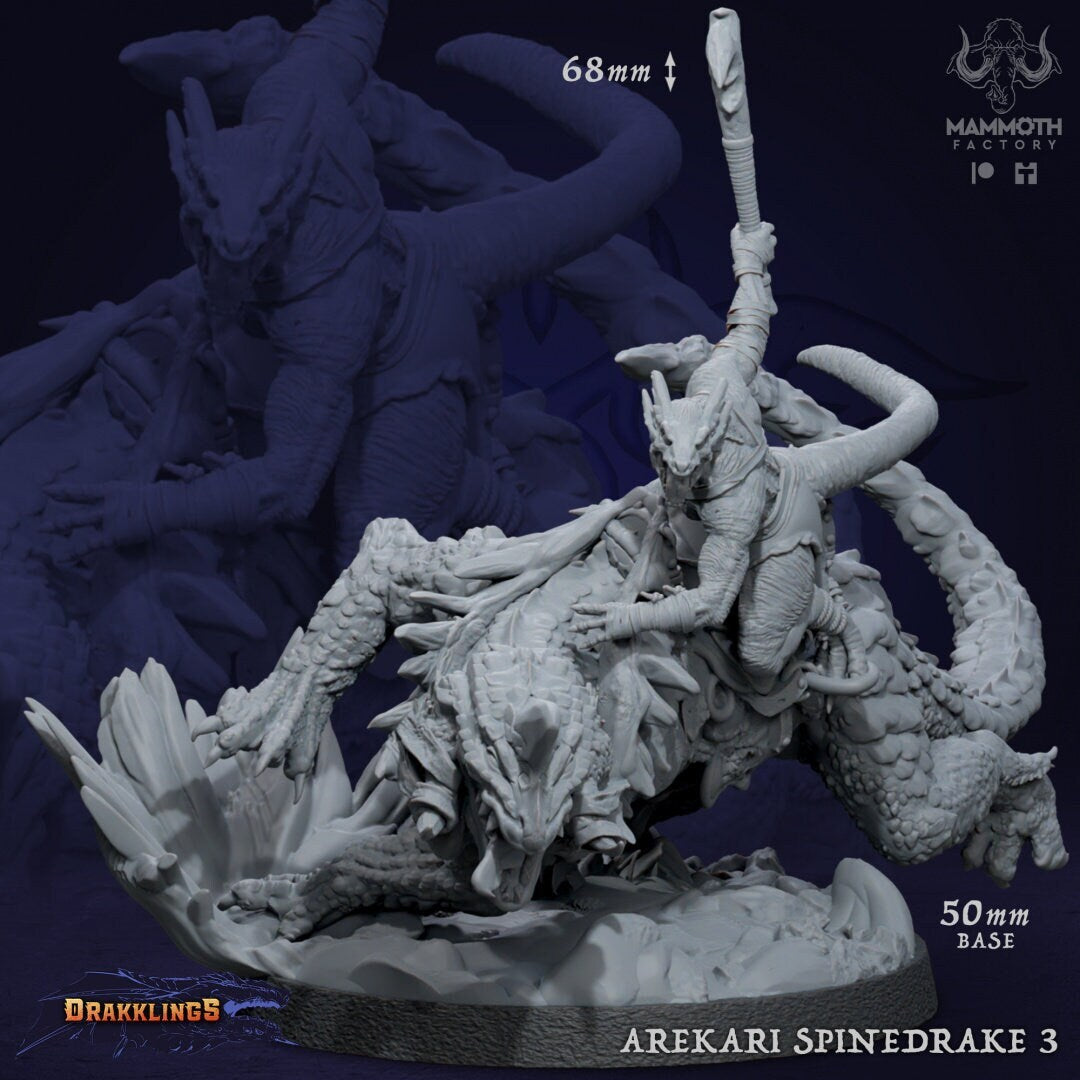 Arekari Spinedrakes by Mammoth Factory | Tabletop RPG Miniature Figures