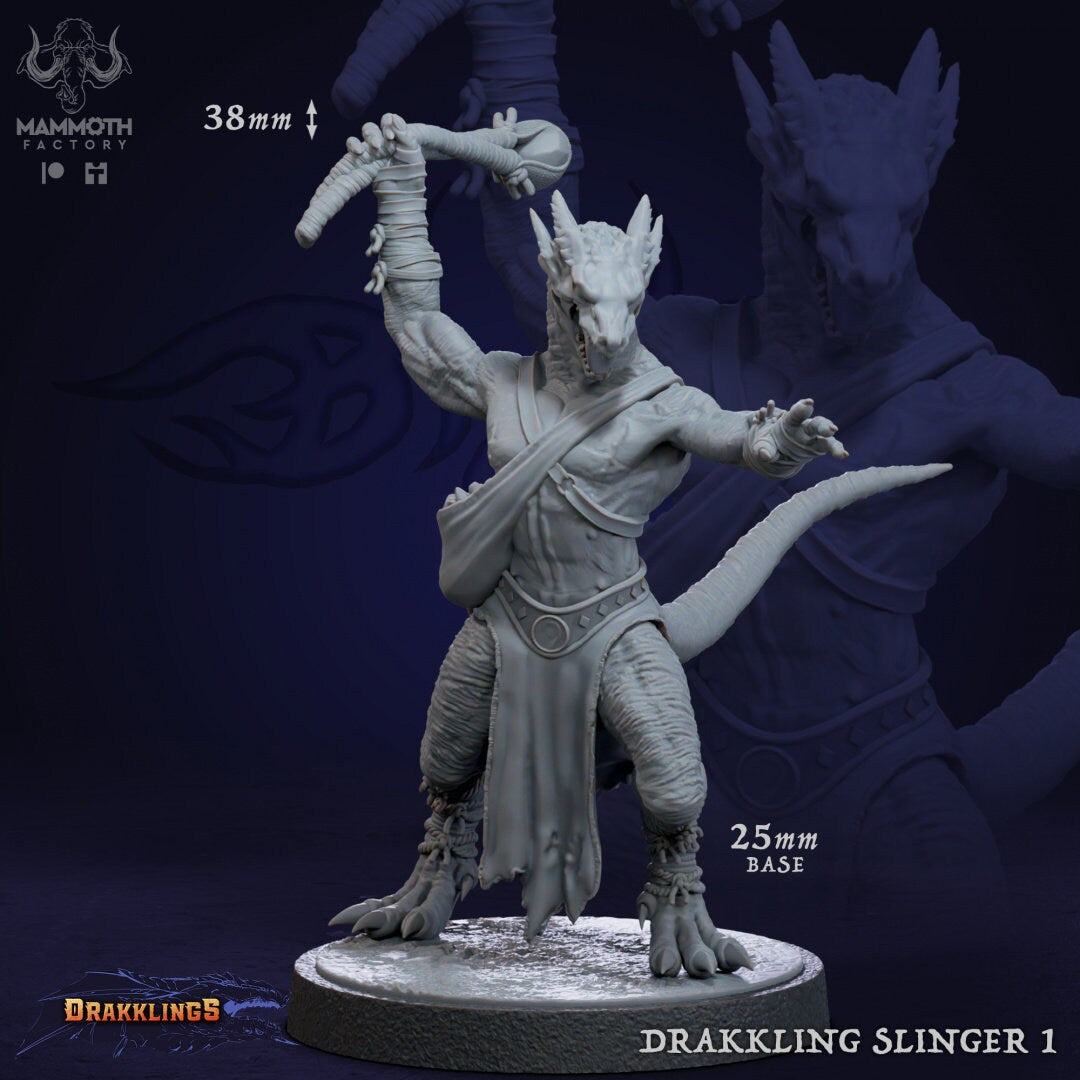 Drakkling Slingers by Mammoth Factory | Tabletop RPG Miniature Figures