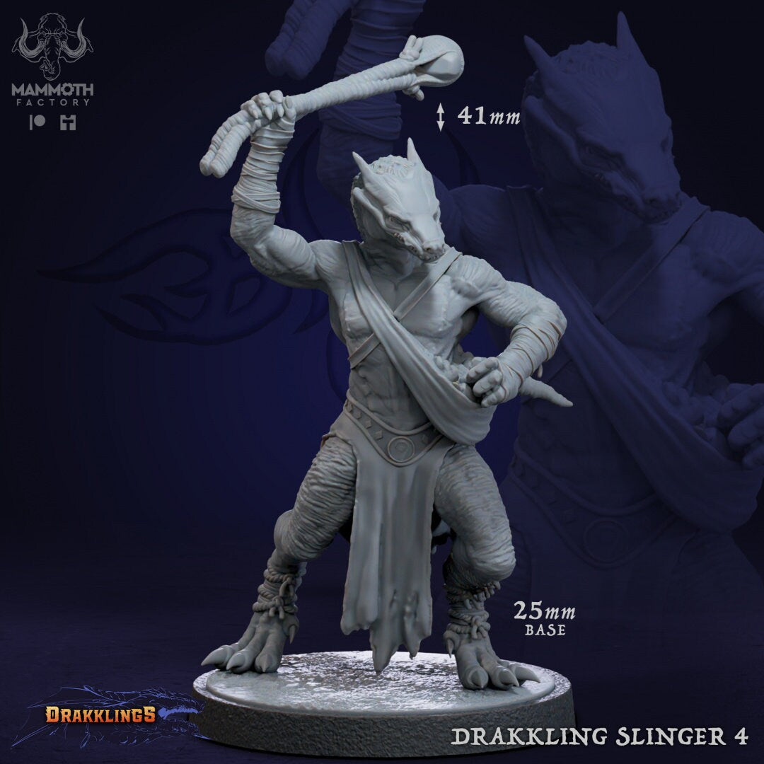 Drakkling Slingers by Mammoth Factory | Tabletop RPG Miniature Figures