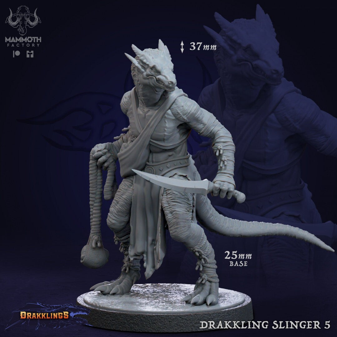 Drakkling Slingers by Mammoth Factory | Tabletop RPG Miniature Figures