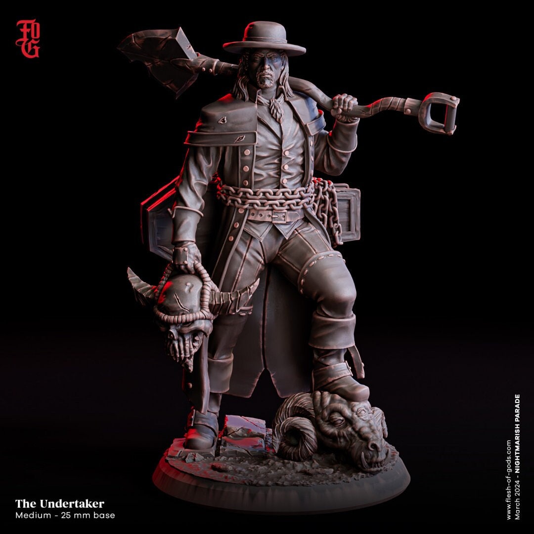 The Undertaker by Flesh of Gods | High Quality 3D Print | Tabletop RPG Miniature Figures