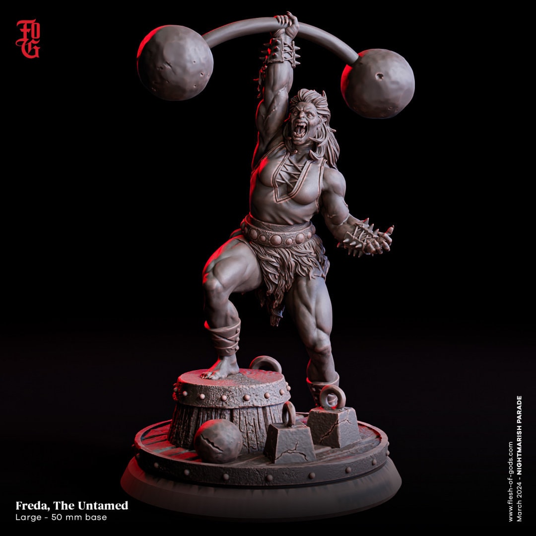 Freda, The Untamed by Flesh of Gods | High Quality 3D Print | Tabletop RPG Miniature Figures