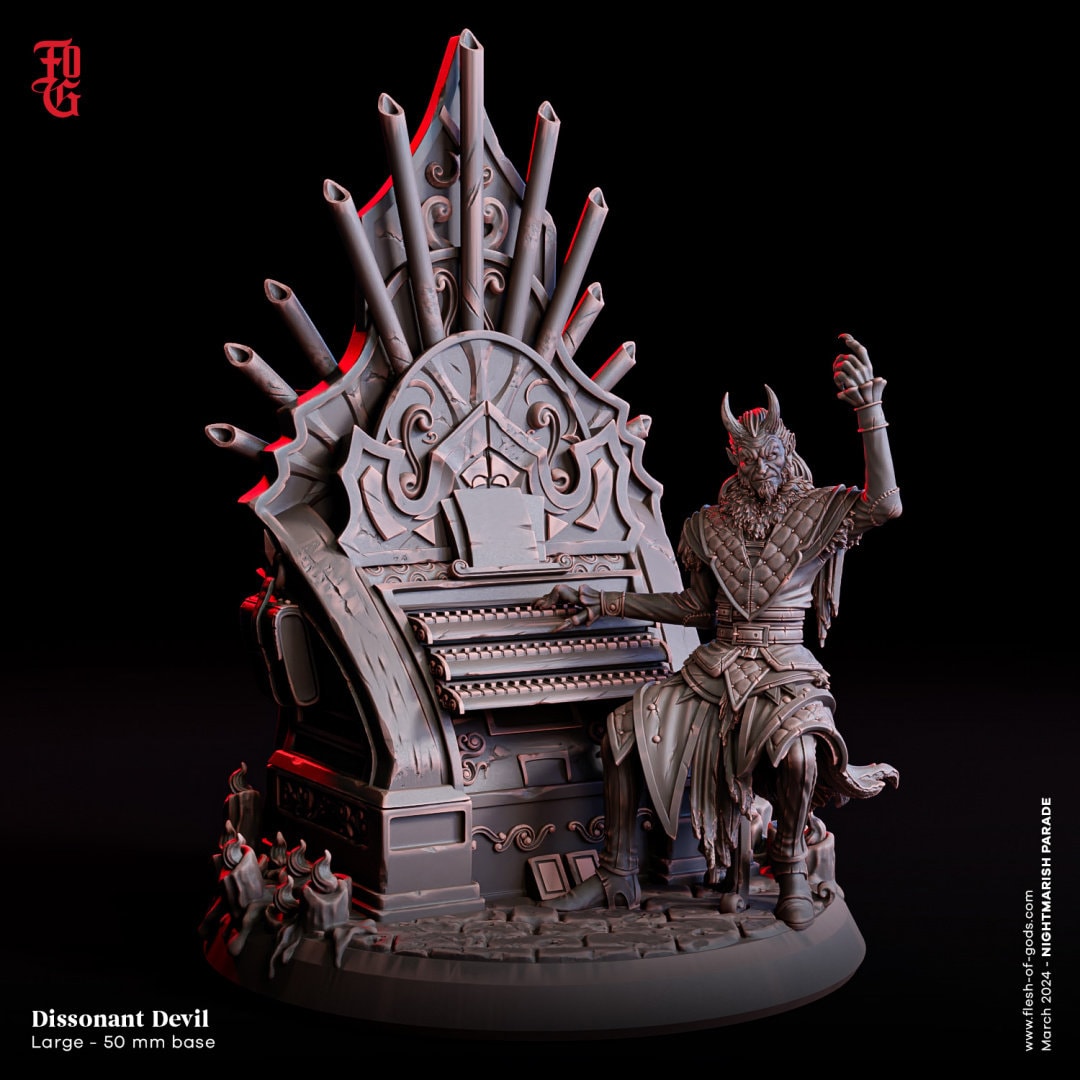 Dissonant Devil by Flesh of Gods | High Quality  3D Print | Tabletop RPG Miniature Figures