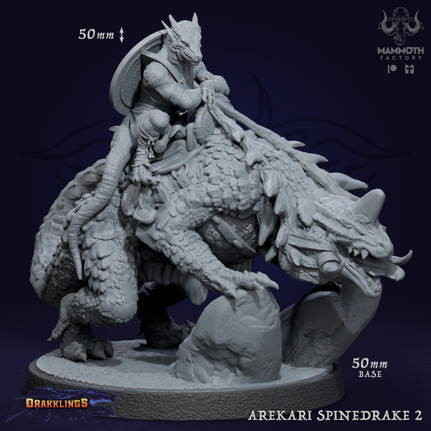 Arekari Spinedrakes by Mammoth Factory | Tabletop RPG Miniature Figures