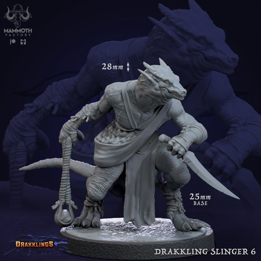 Drakkling Slingers by Mammoth Factory | Tabletop RPG Miniature Figures