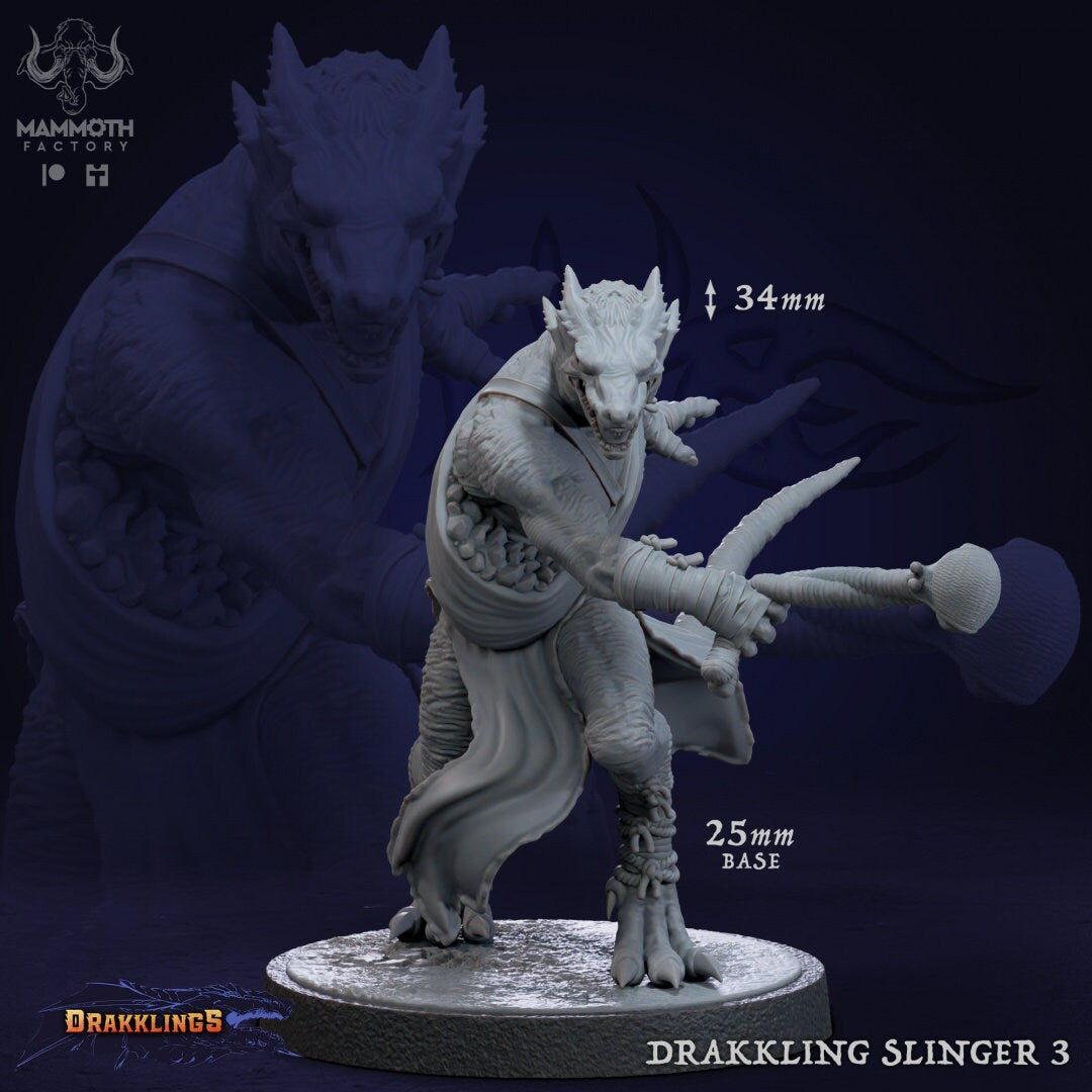 Drakkling Slingers by Mammoth Factory | Tabletop RPG Miniature Figures