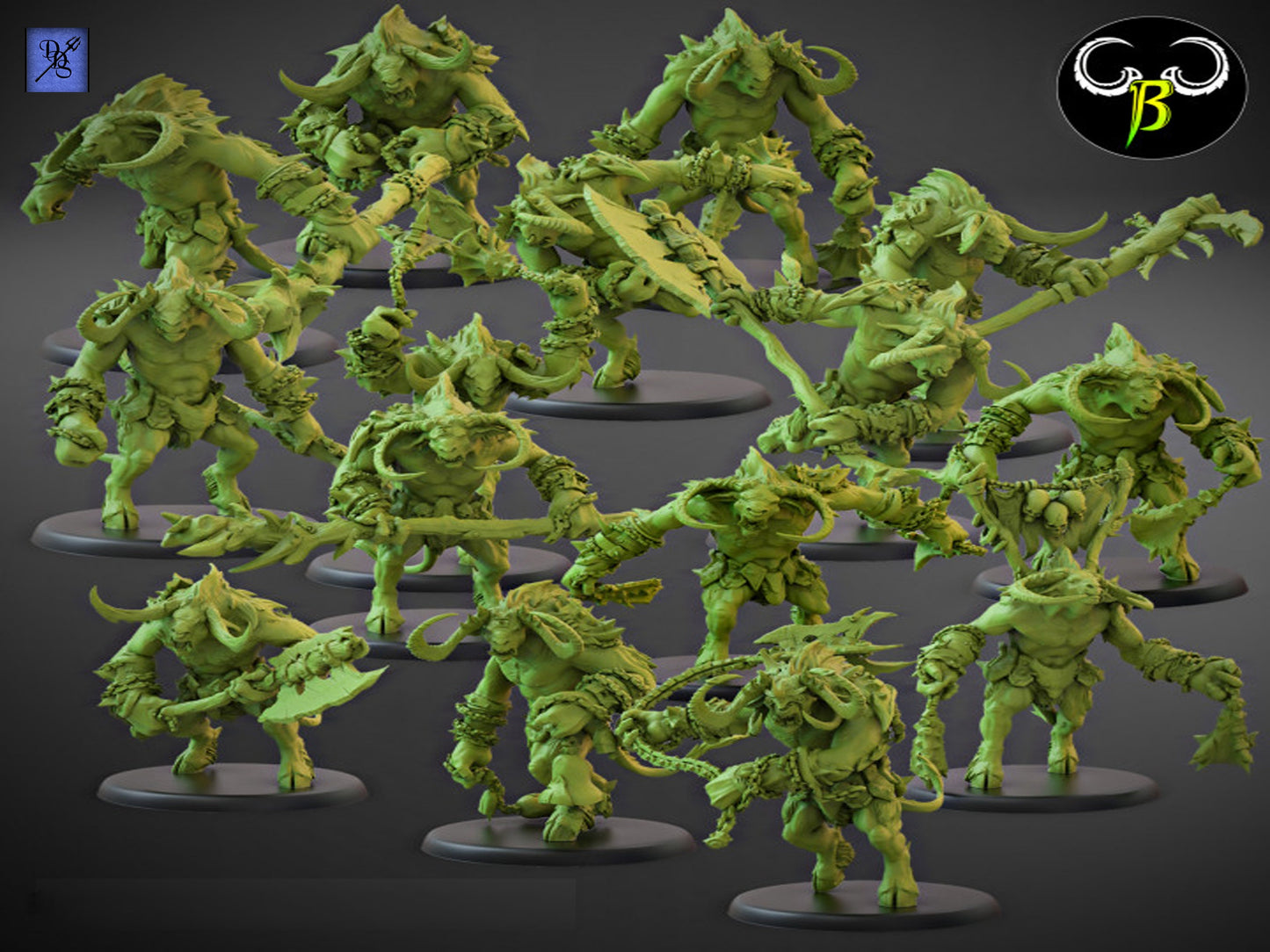 Horned Brutes by Clay Beast Creations | Tabletop RPG Miniature Figures