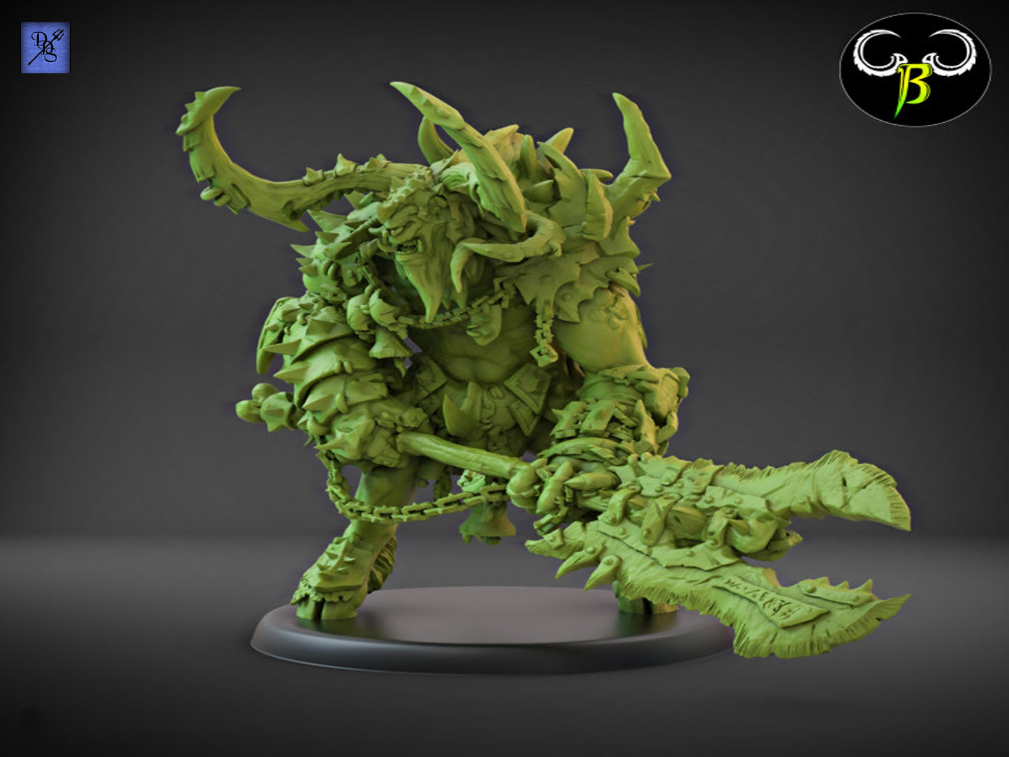 Horned Warlord by Clay Beast Creations | Tabletop RPG Miniature Figures