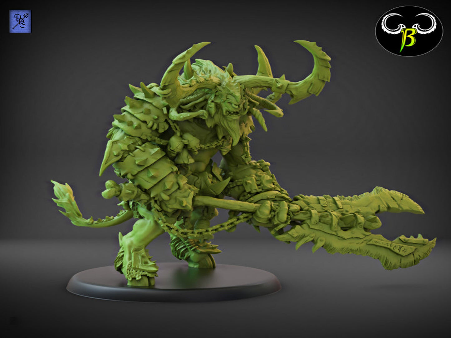 Horned Warlord by Clay Beast Creations | Tabletop RPG Miniature Figures