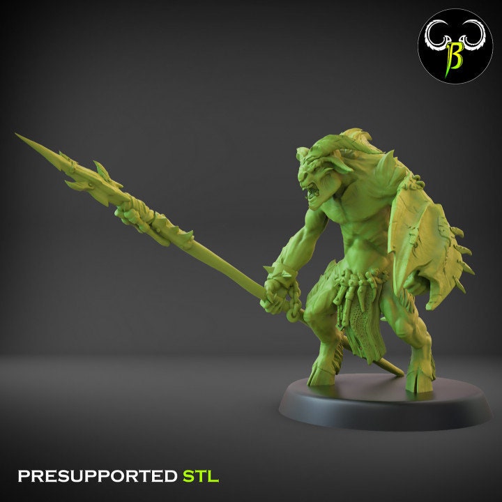 Brutal Raider Lancer Squad by Clay Beast Creations | Tabletop RPG Miniature Figures