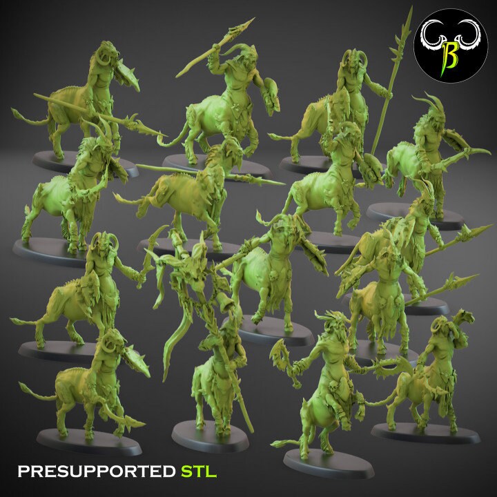 Horned Riders Lance Squad by Clay Beast Creations | Tabletop RPG Miniature Figures