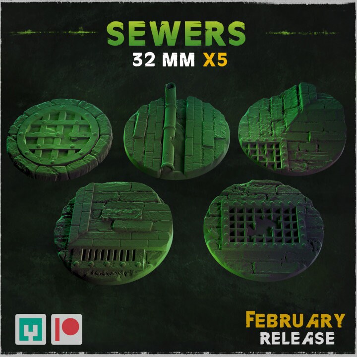 Sewers | Miniature Bases | Zabavka Workshop | Tabletop RPG Miniature Figures