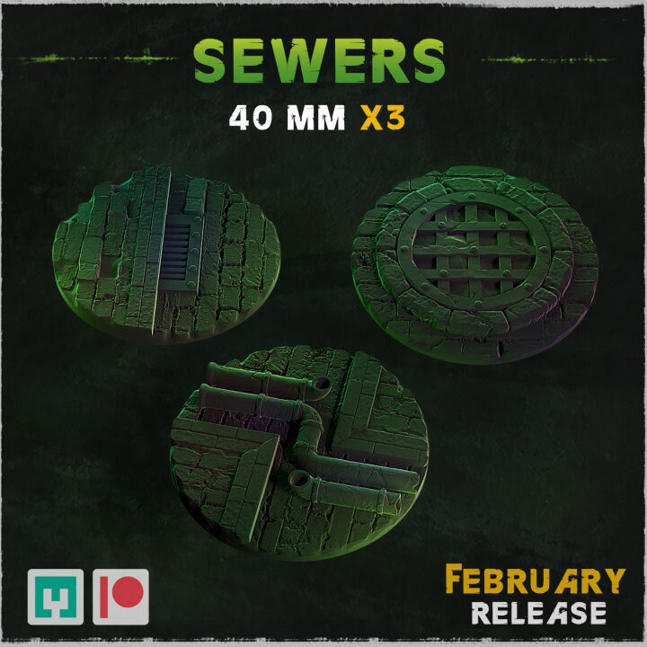 Sewers | Miniature Bases | Zabavka Workshop | Tabletop RPG Miniature Figures