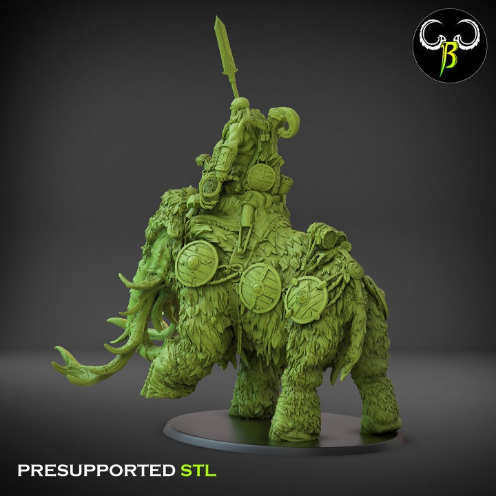 Borean Warmammoth by Clay Beast Creations | Tabletop RPG Miniature Figures