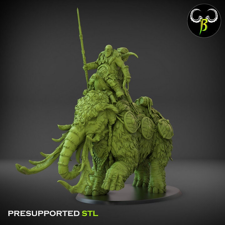 Borean Warmammoth by Clay Beast Creations | Tabletop RPG Miniature Figures
