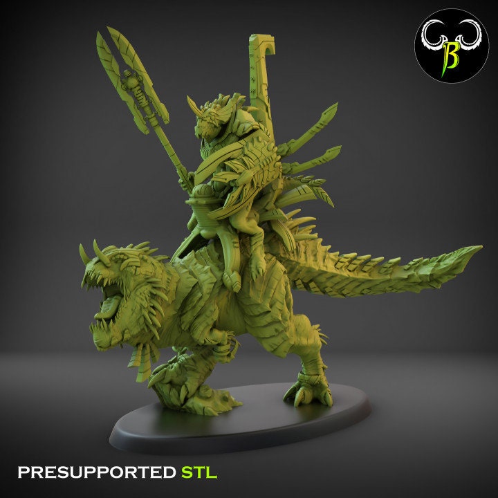 Alpha Carnadon by Clay Beast Creations | Tabletop RPG Miniature Figures