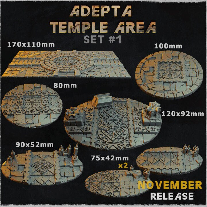 Adepta Temple Area | Miniature Bases | Zabavka Workshop | Tabletop RPG Miniature Figures
