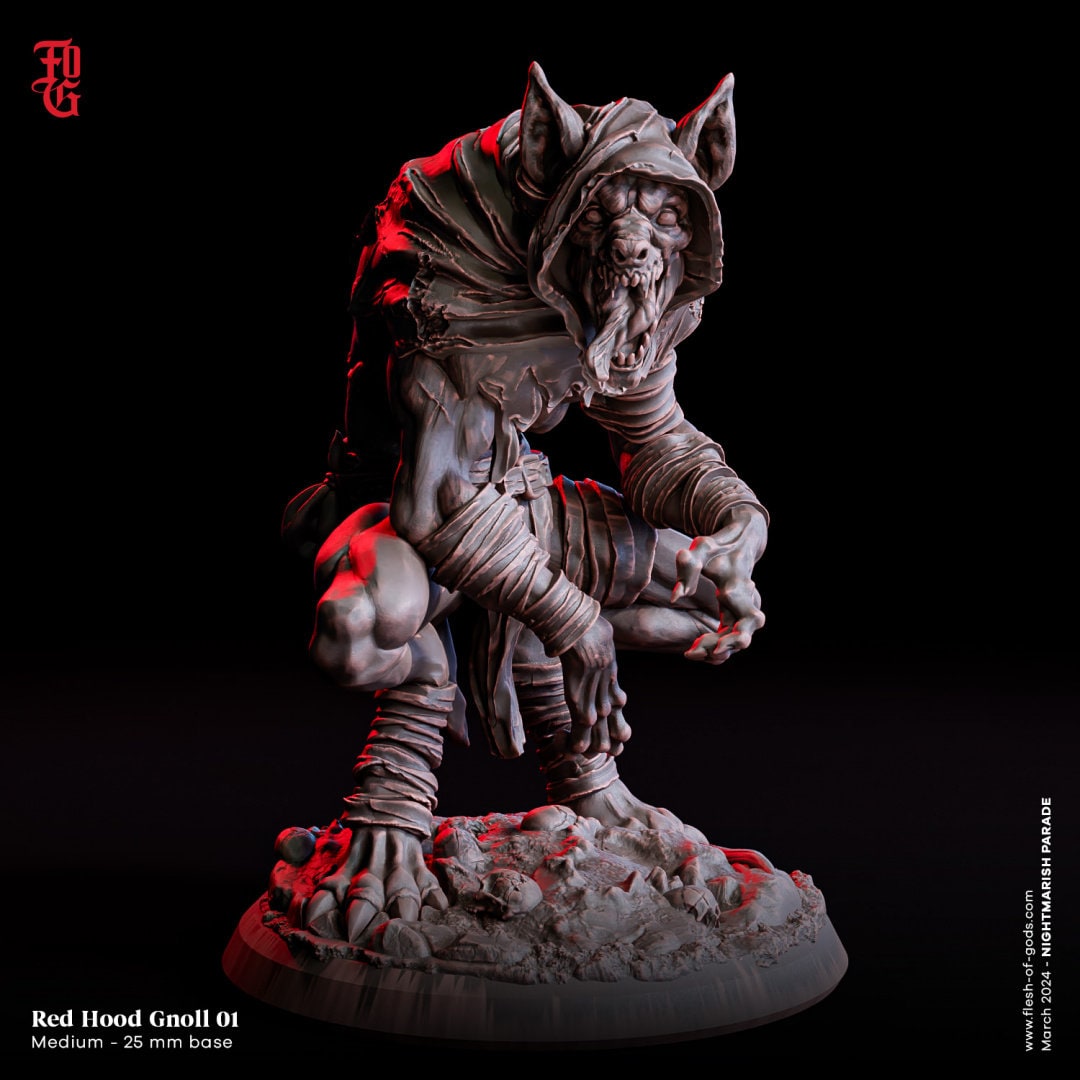 Red Hood Gnolls by Flesh of Gods | High Quality 3D Print |  Tabletop RPG Miniature Figures