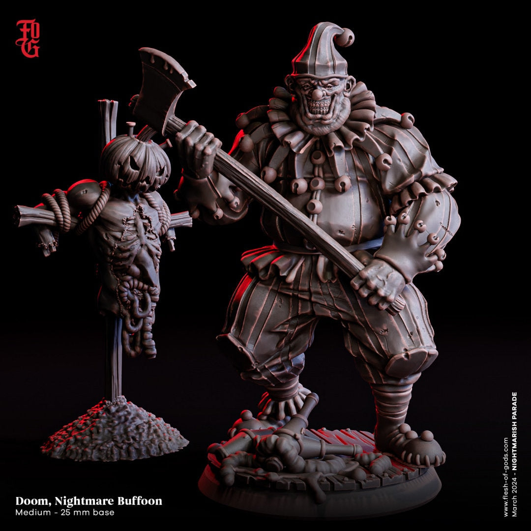 Doom & Gloom, Nightmare Buffoons by Flesh of Gods | High Quality 3D Print |  Tabletop RPG Miniature Figures