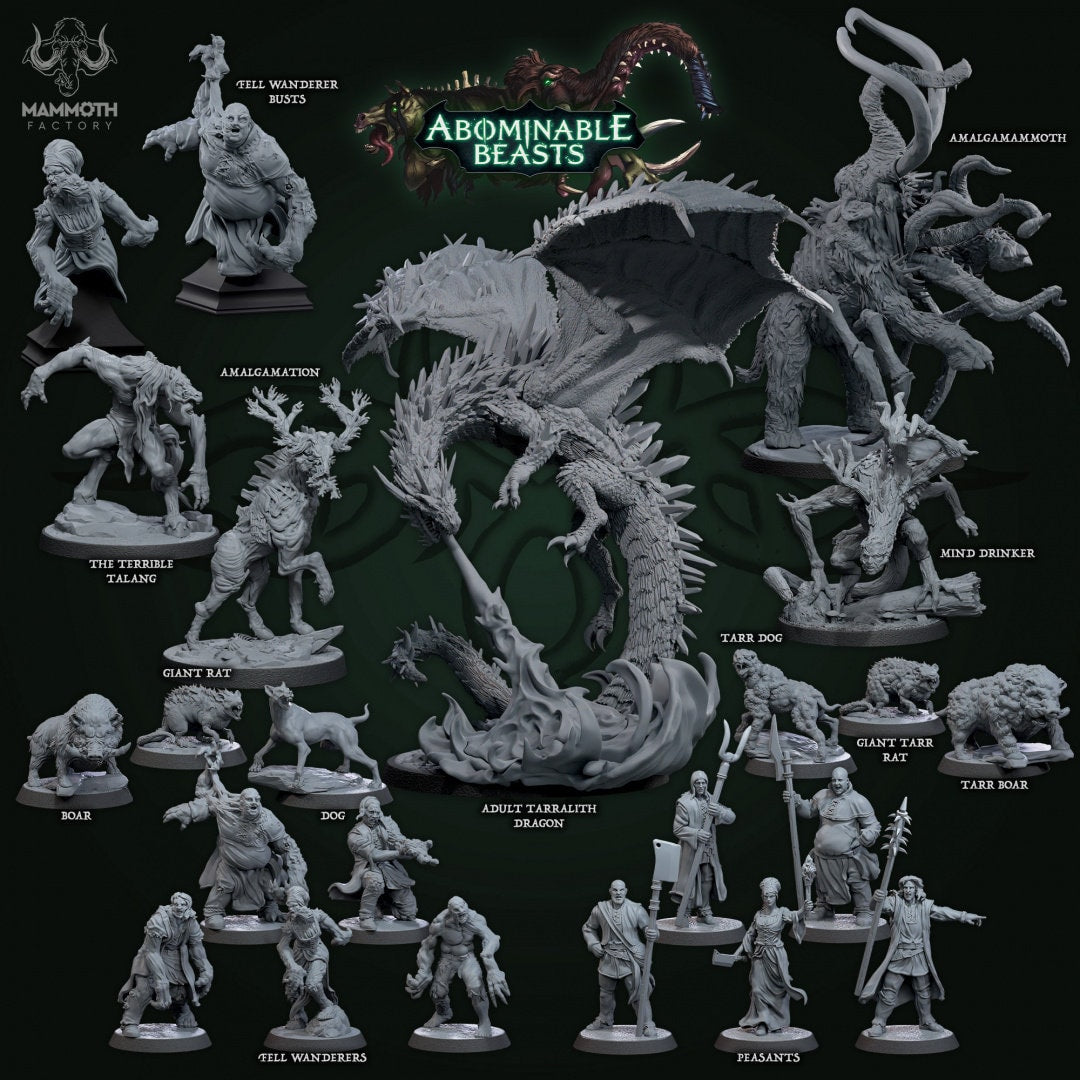 Abominable Beasts by Mammoth Factory | Tabletop RPG Miniature Figures