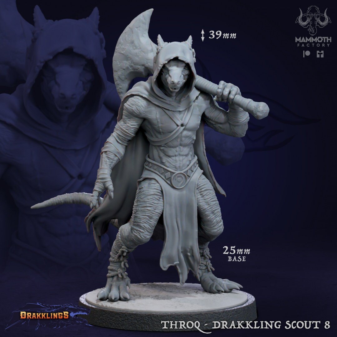 Throq Drakkling Scout by Mammoth Factory | Tabletop RPG Miniature Figures