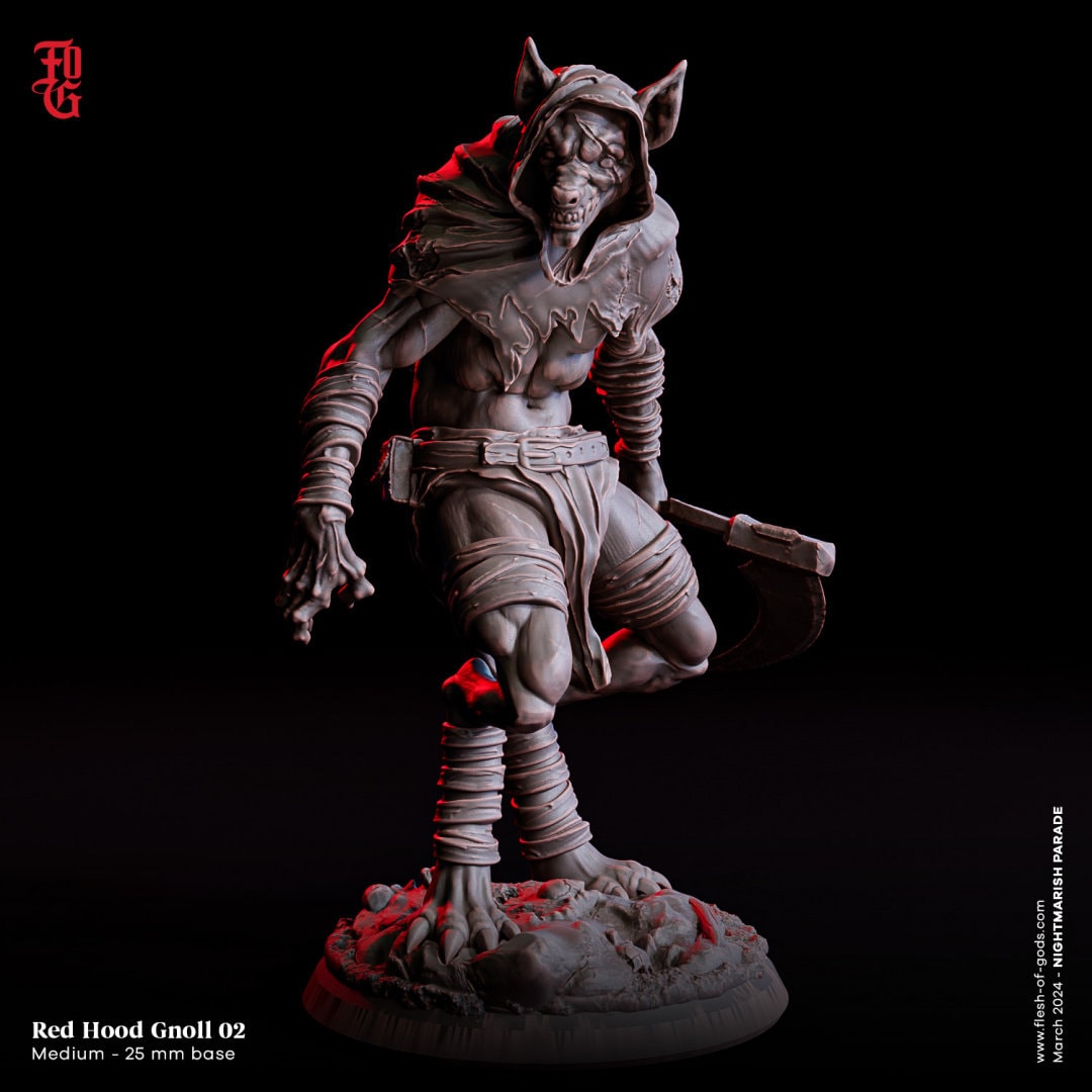 Red Hood Gnolls by Flesh of Gods | High Quality 3D Print |  Tabletop RPG Miniature Figures